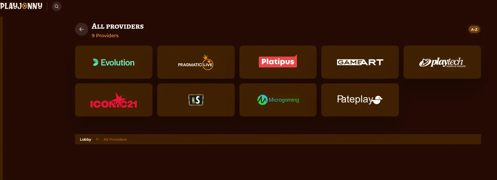 Přehled poskytovatelů her v Playjonny Casino - Evolution, Pragmatic Play a další